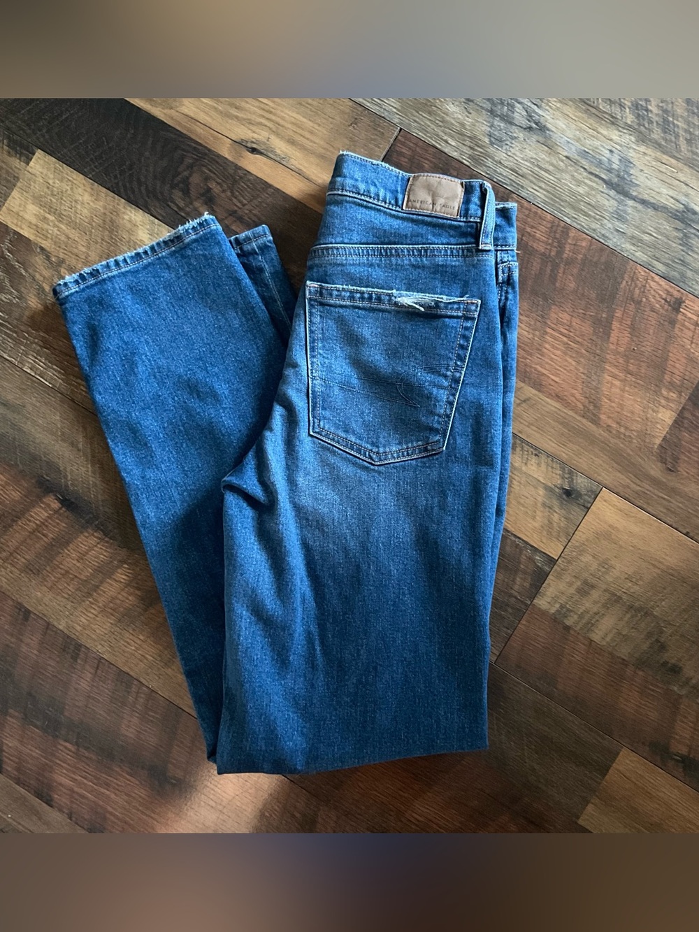 American Eagle Super High Rise Baggy Straight Jeans 000